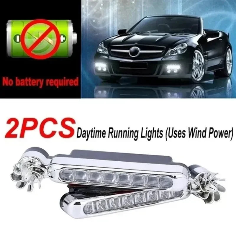 Wind-Powered Car LED Daytime Running Light – 8 LED DRL