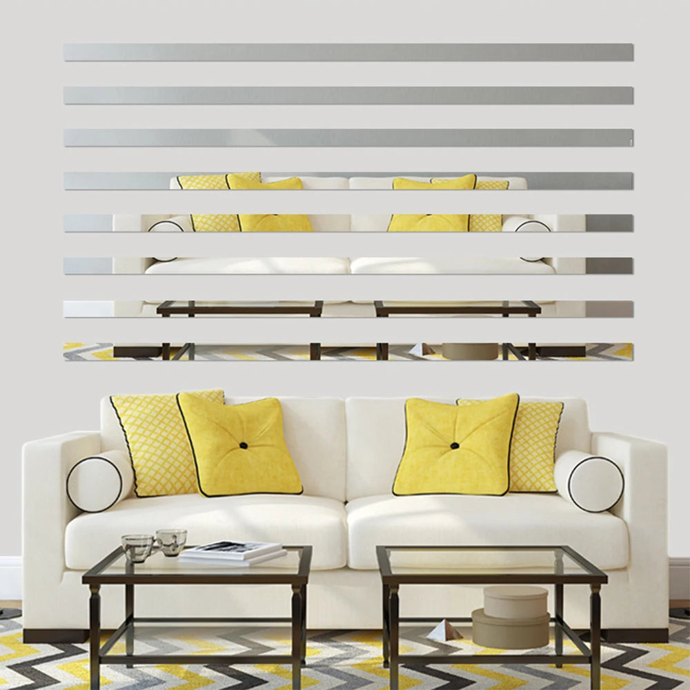 10/20pc DIY Acrylic Mirror Wall Stickers – TV Background & Room Art Decor