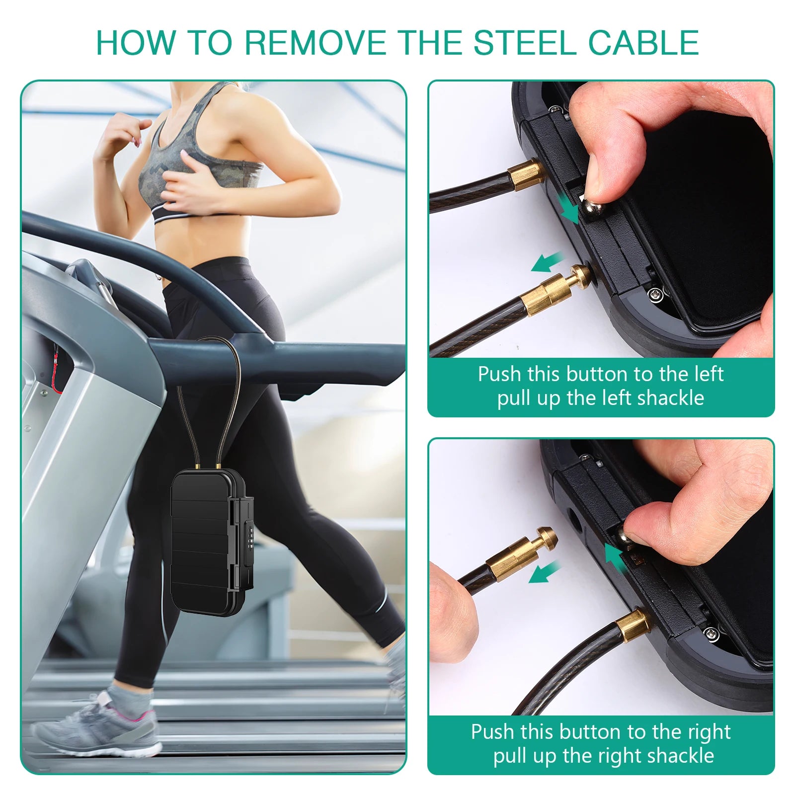 Portable Safe Lock Box with 4-Digit Combination & Rope