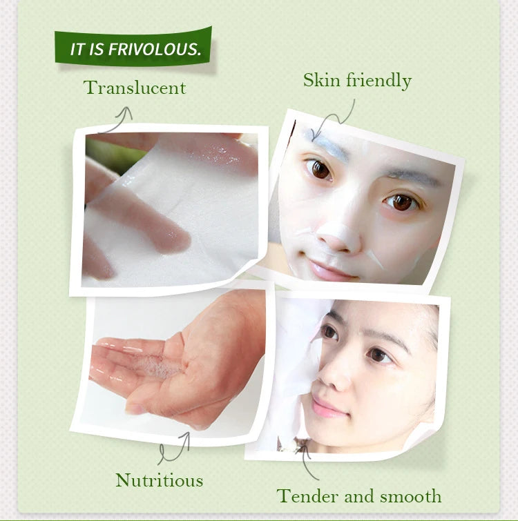 Natural Plant Sheet Face Masks - Moisturising, Anti-Ageing & Oil Control (10 Pack)