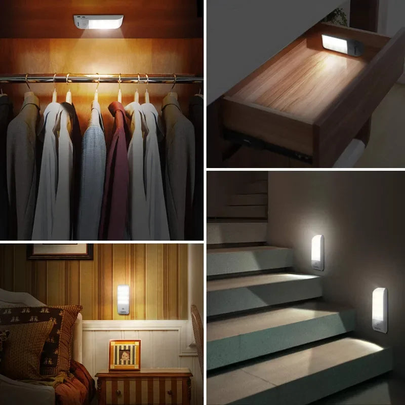 Motion Sensor LED Night Light – Rechargeable Cabinet, Wardrobe & Stair Lamp