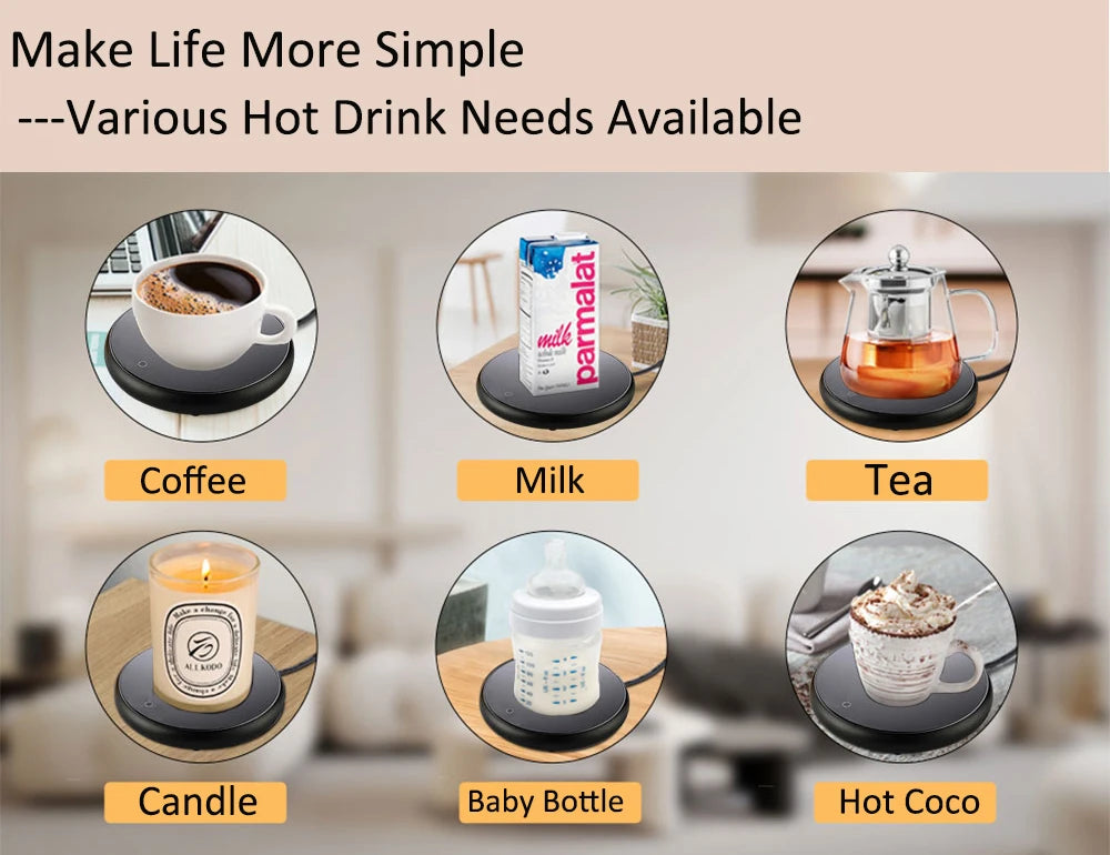 Thermostatic USB Mug Warmer Coaster – Coffee & Tea Heater