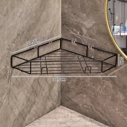 Bathroom Corner Shower Storage Rack – Wall Mounted Triangle Shelf