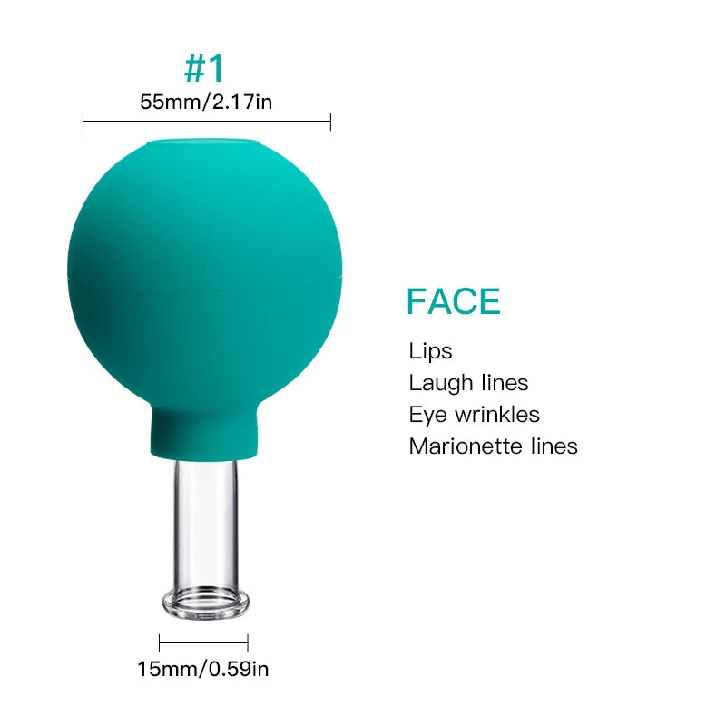 Rubber Vacuum Cupping Face Massager – Anti-Wrinkle & Lifting