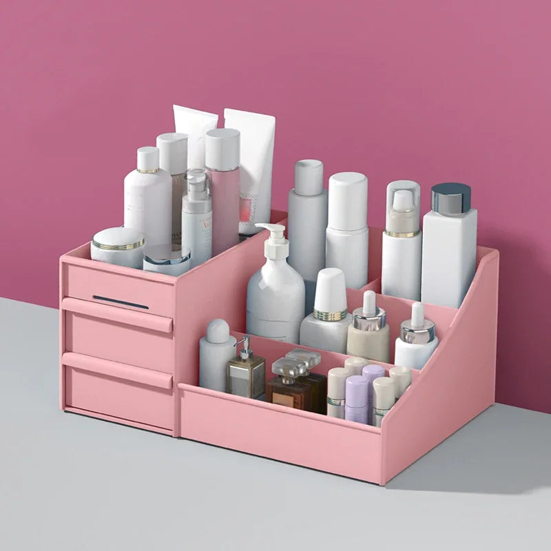 Bamboo Drawer Makeup Cabinet – Desktop Cosmetic Storage Rack