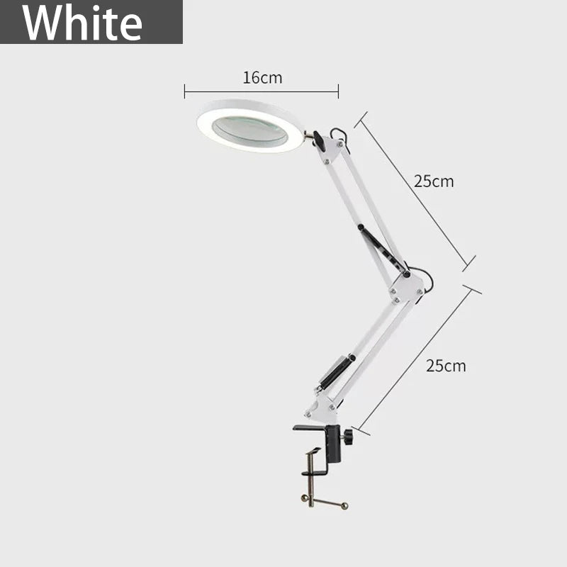 5X LED Magnifying Lamp with Clamp – 3 Colour Modes for Skincare, Soldering & Repair