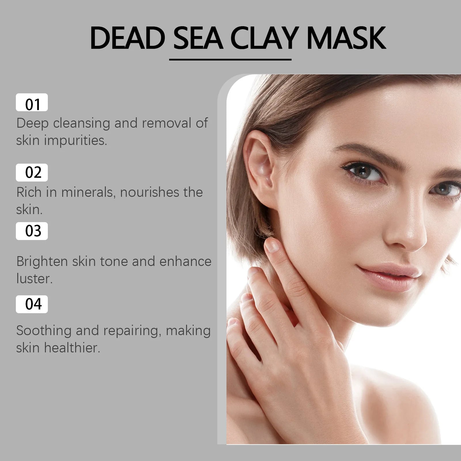 Dead Sea Mud Deep Cleansing Face Mask – Brightening, Hydrating & Acne Remover
