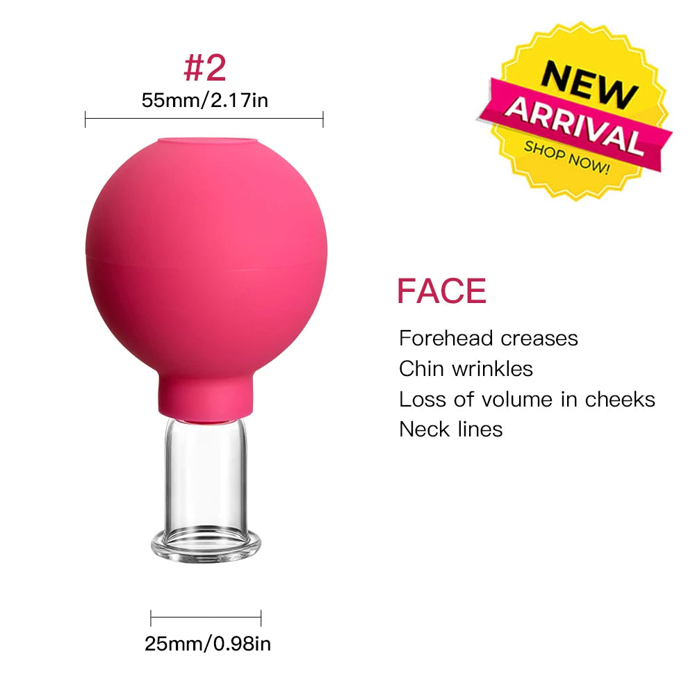 Rubber Vacuum Cupping Face Massager – Anti-Wrinkle & Lifting