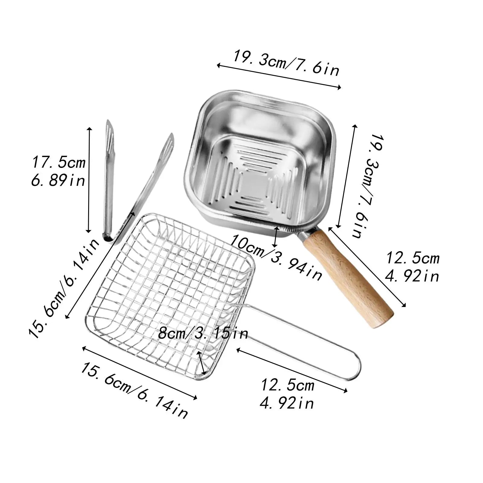Portable Stainless Steel Deep Fryer Pot – 2500ml