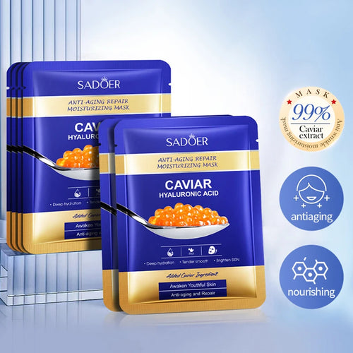 Caviar Hyaluronic Acid Face Masks – Firming & Hydrating (5 Pack)