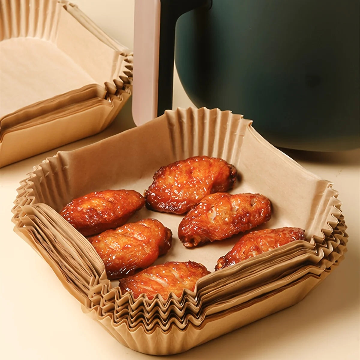 Air Fryer Disposable Paper Liners – Non-Stick (30/50/100 Pack)