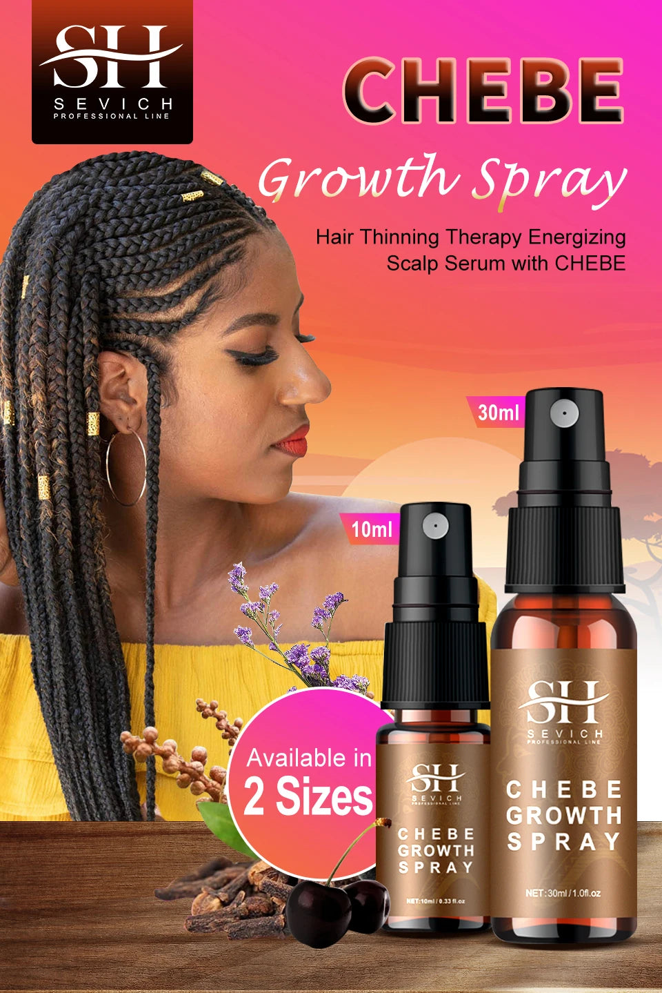 Chebe Anti-Hair Loss Set – Traction Alopecia Treatment Shampoo & Conditioner