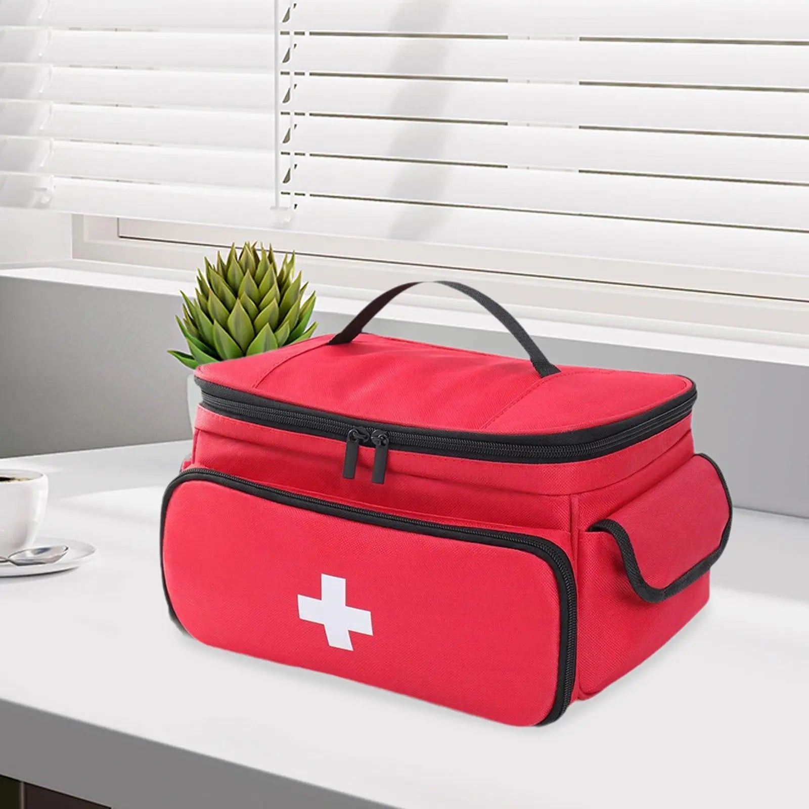 Portable First Aid Bag - Empty Emergency Supplies Pouch for Travel, Gym & Outdoors