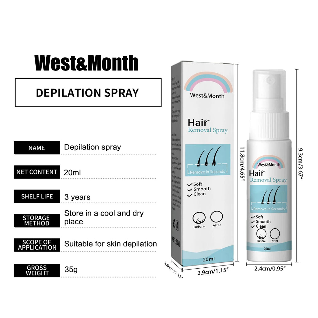 Permanent Hair Removal Spray – Natural Hair Growth Inhibitor 20ml