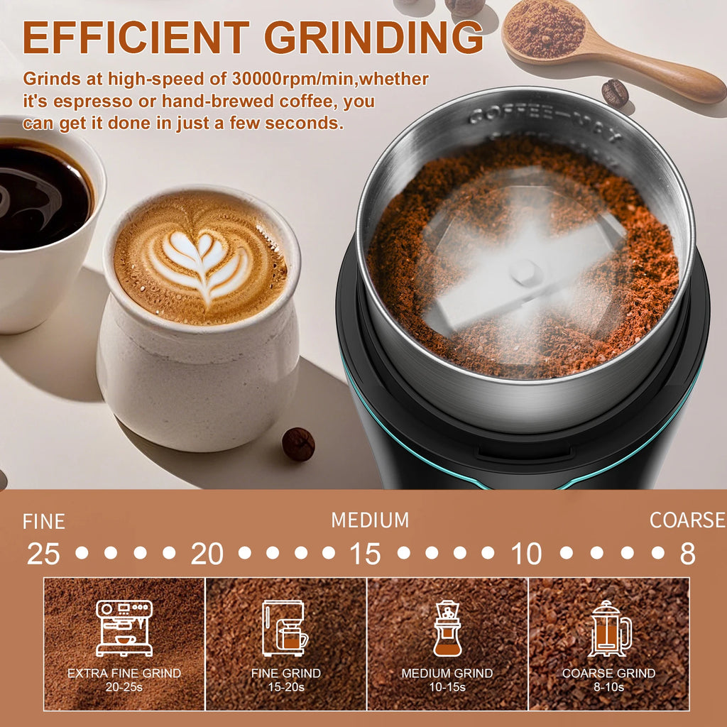Electric Coffee & Spice Grinder 300W – Stainless Steel Cup