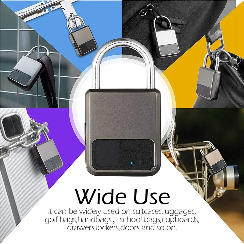 Fingerprint Padlock - Waterproof Smart Keyless Lock for Bike, Gym & Luggage