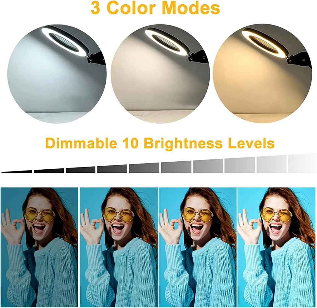 5X LED Magnifying Lamp with Clamp – 3 Colour Modes for Skincare, Soldering & Repair