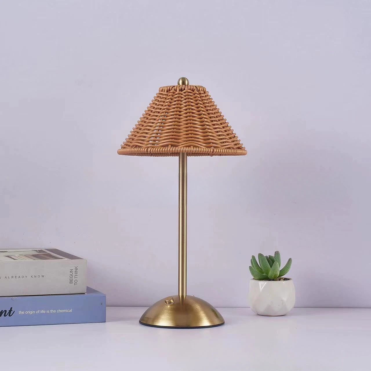 LED Rattan Rechargeable Retro Desk Lamp – Southeast Asian Style Atmosphere Light