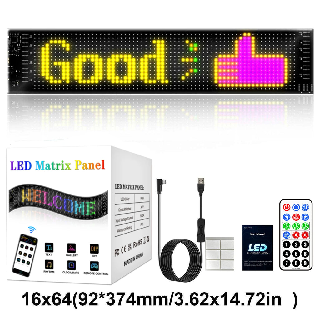 Smart RGB Flexible LED Car Rear Window Display – Bluetooth App Controlled