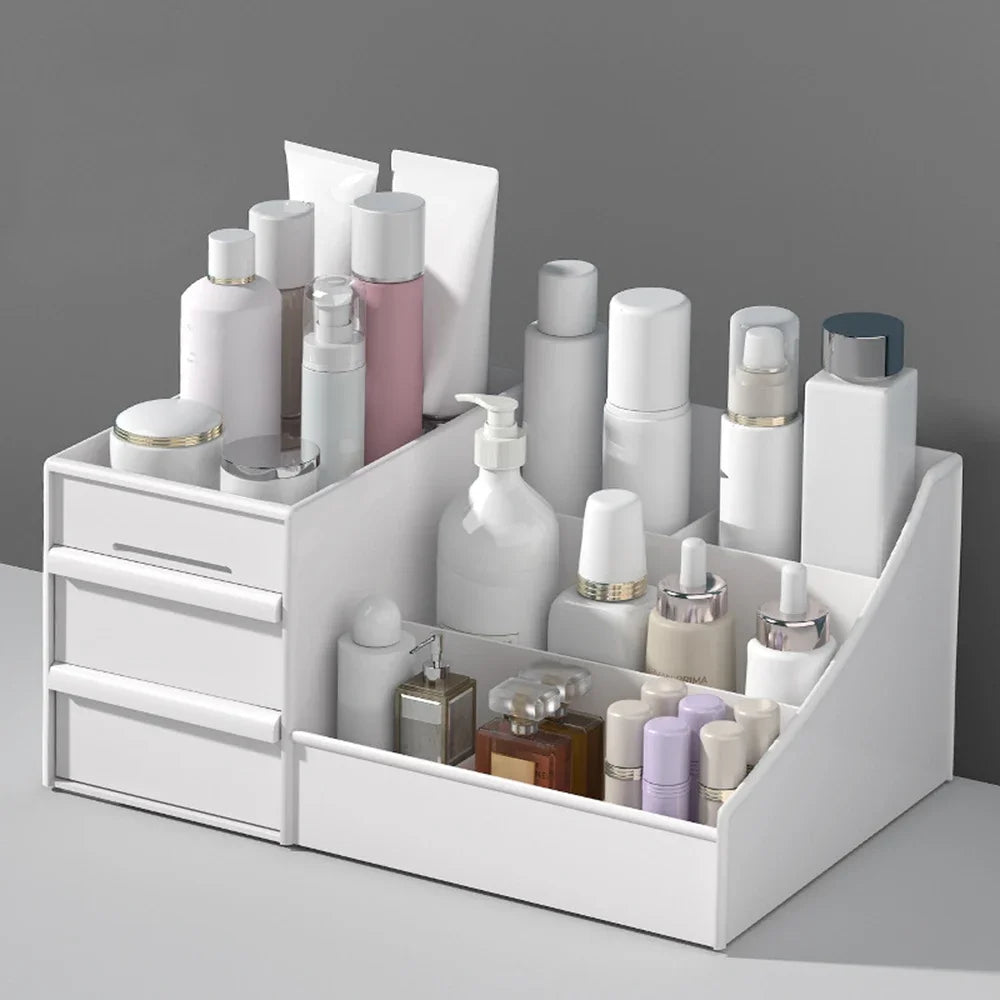 Bamboo Drawer Makeup Cabinet – Desktop Cosmetic Storage Rack