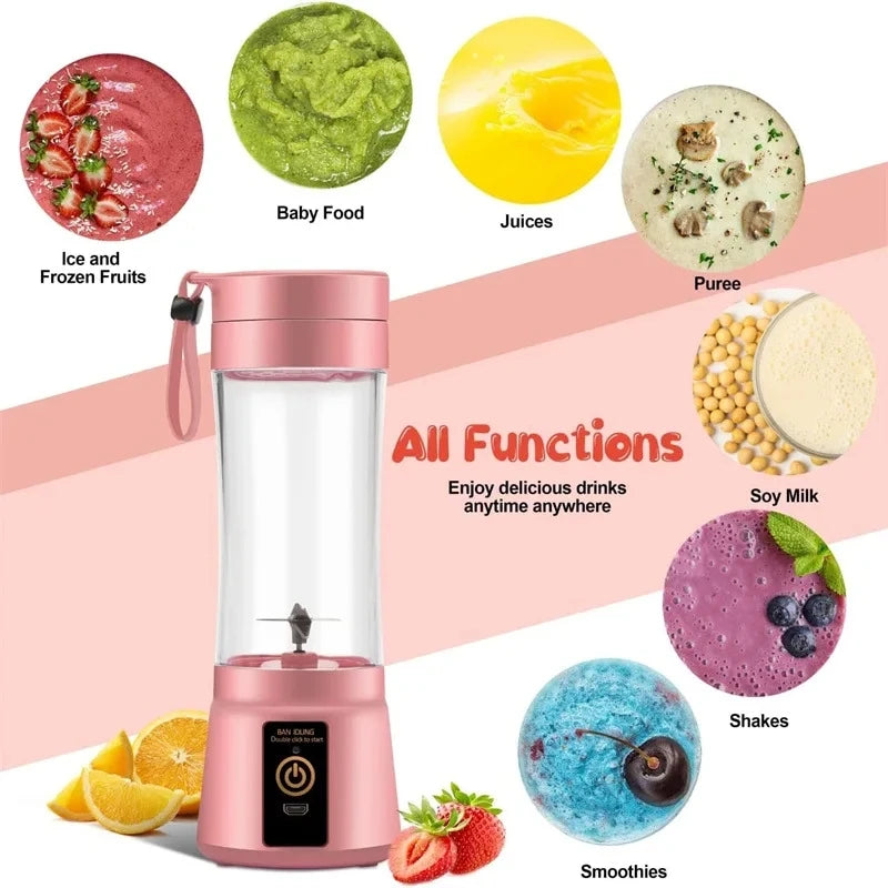 Portable USB Rechargeable Blender – 380ml Smoothie Maker