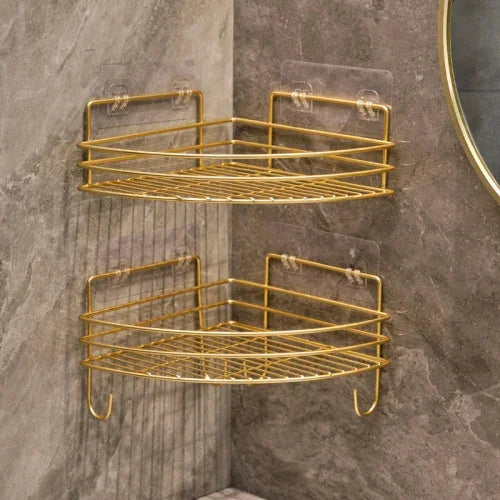 Bathroom Corner Shower Storage Rack – Wall Mounted Triangle Shelf