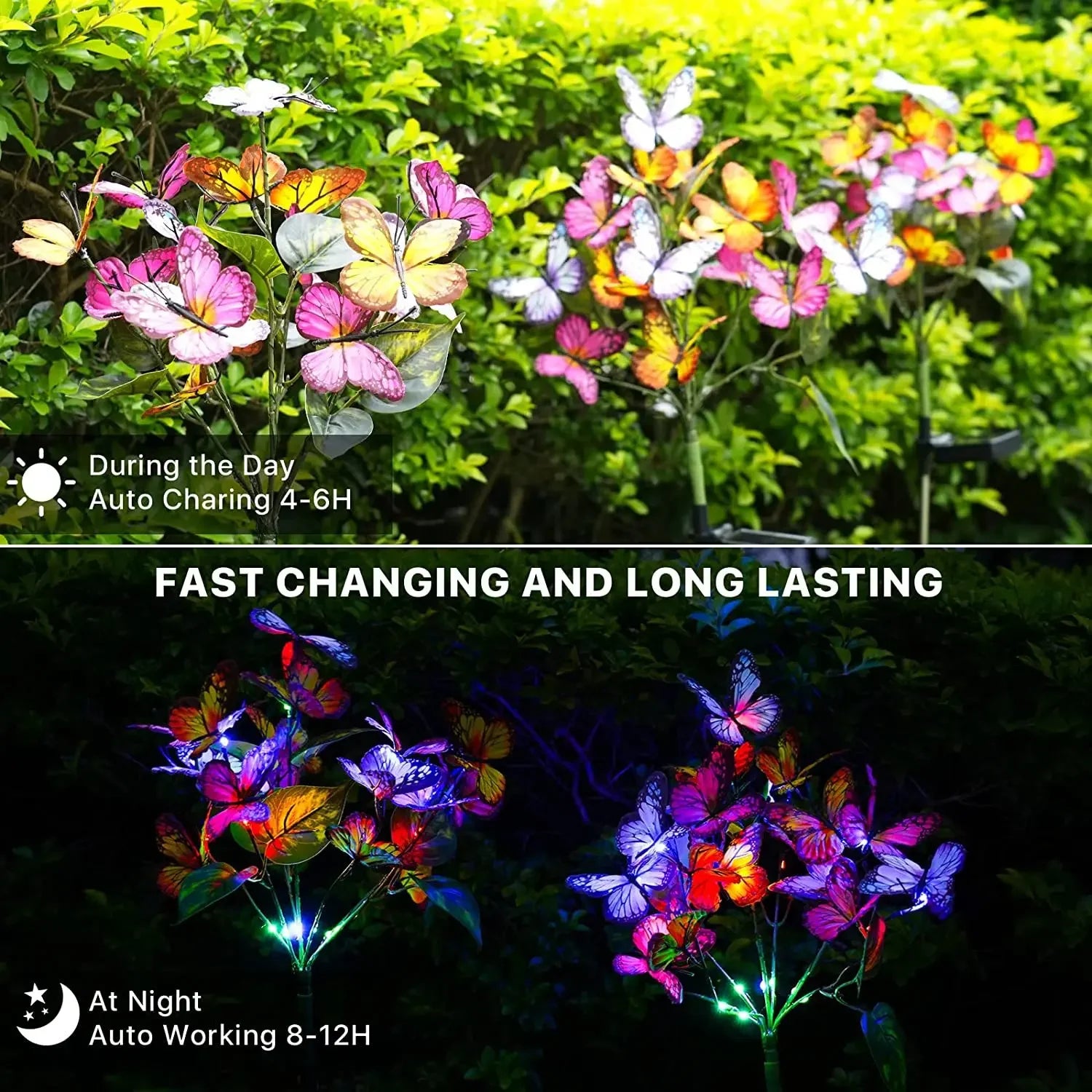 Solar Butterfly & Sunflower LED Garden Lawn Lamp – Colourful Landscape Light