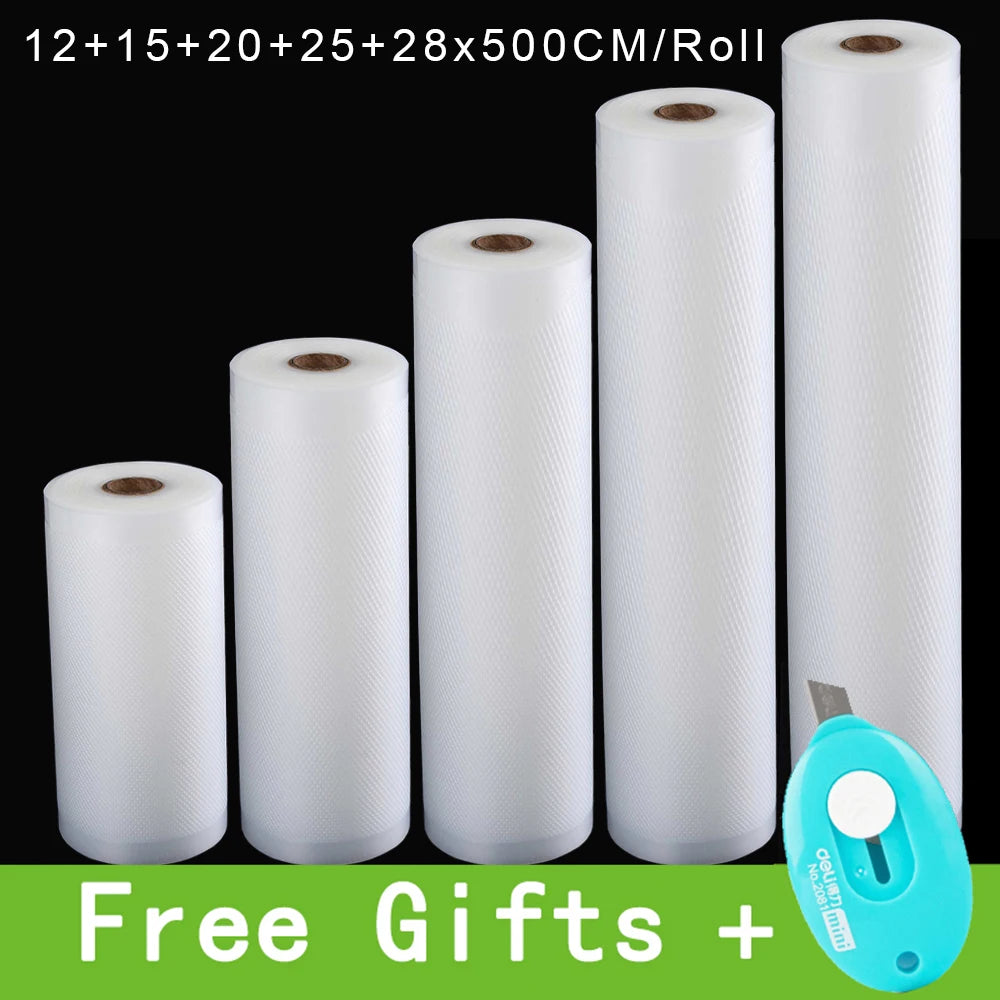 Food Vacuum Storage Bags – Keep Food Fresh Longer (500cm Roll)