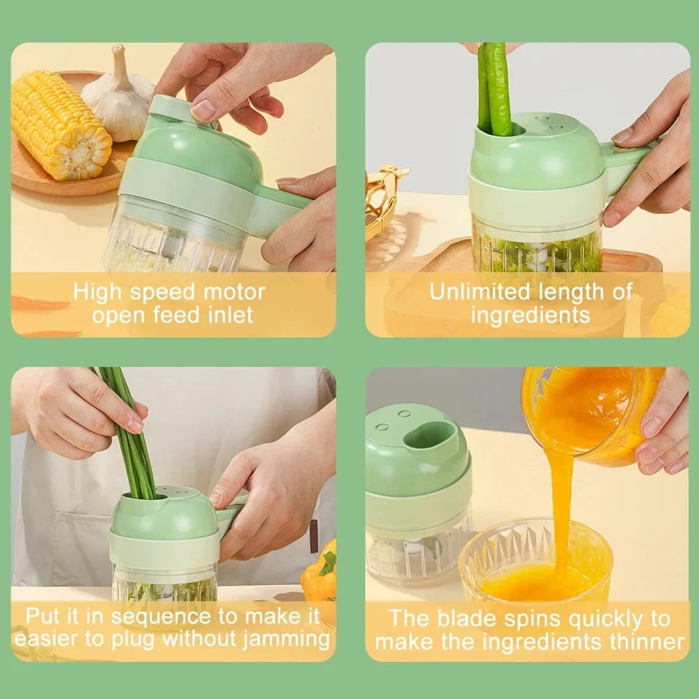 4-in-1 Electric Vegetable Chopper, Slicer & Food Processor