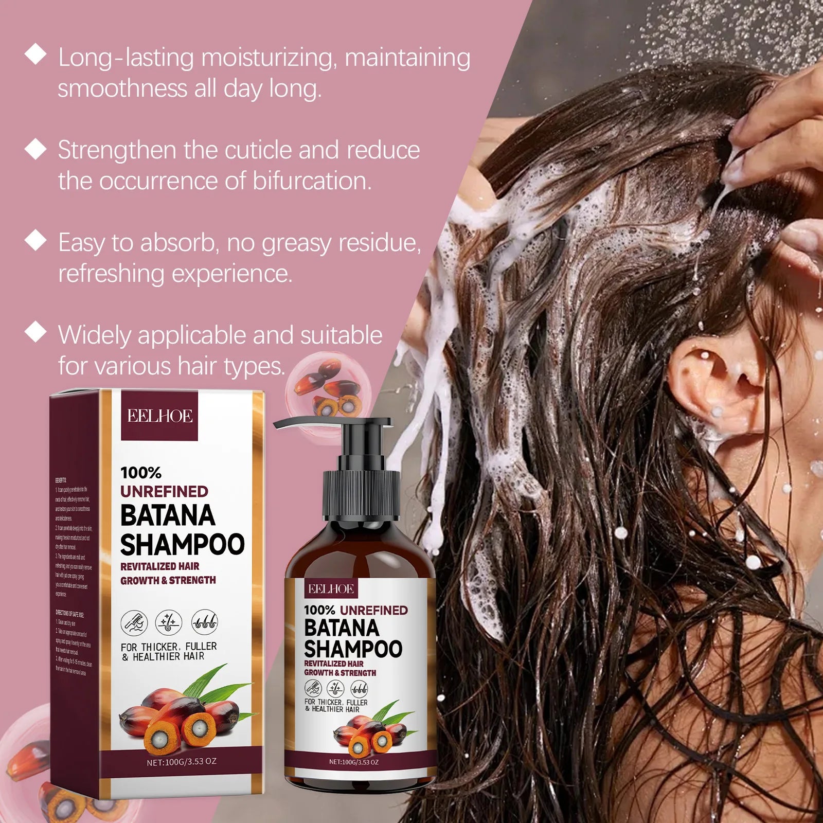 EELHOE Batana Oil Shampoo & Conditioner – Anti-Frizz, Nourishing & Hair Growth