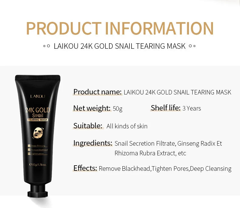 Sakura 24K Gold Blackhead Peel-Off Face Mask 50g – Deep Cleansing