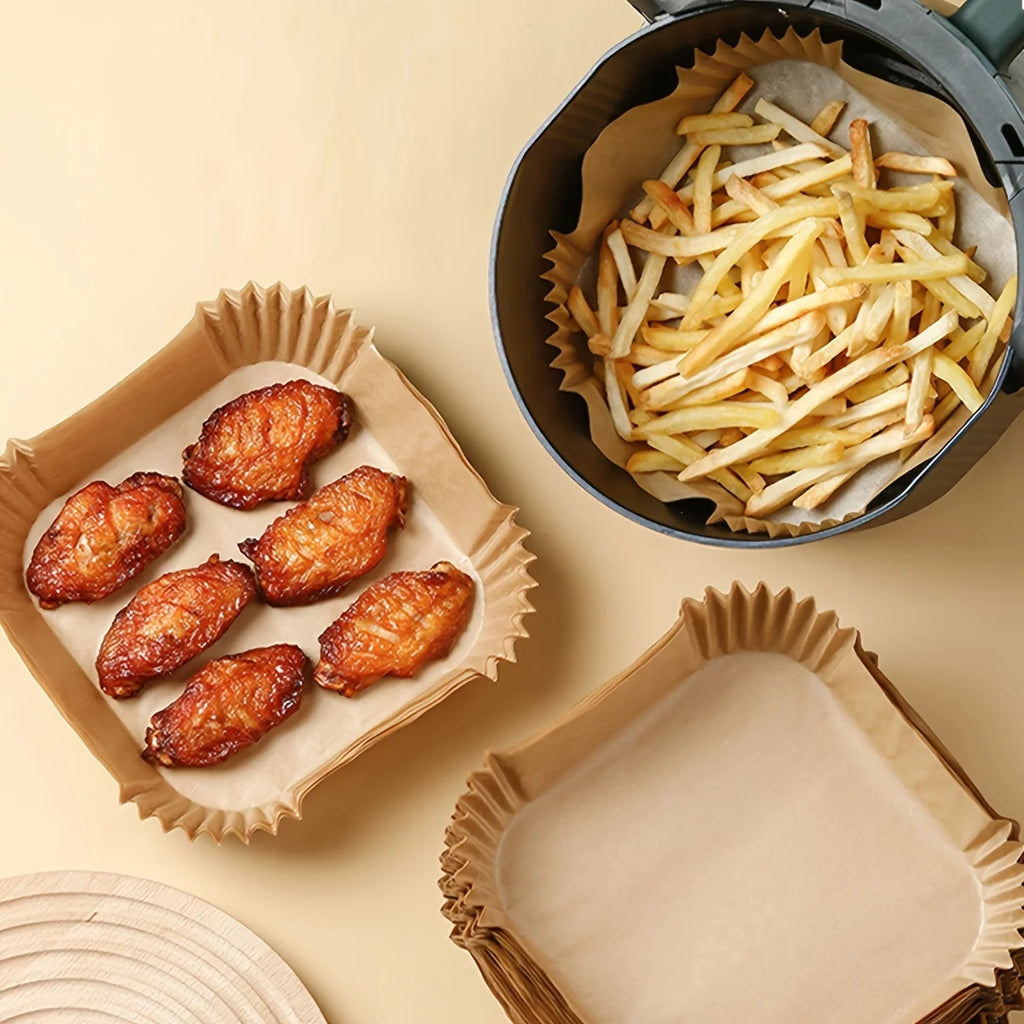 Air Fryer Disposable Paper Liners – Non-Stick (30/50/100 Pack)