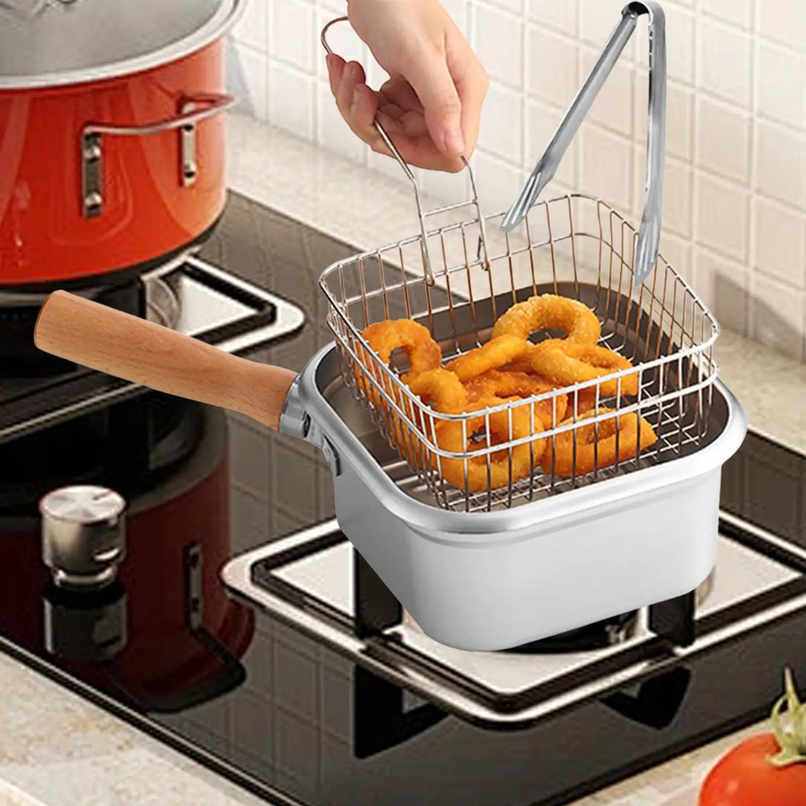 Portable Stainless Steel Deep Fryer Pot – 2500ml