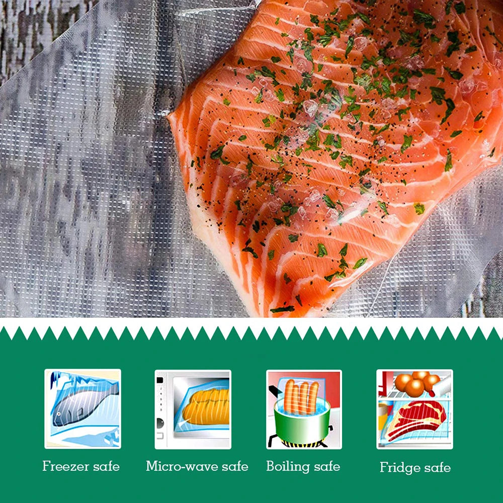 Food Vacuum Storage Bags – Keep Food Fresh Longer (500cm Roll)