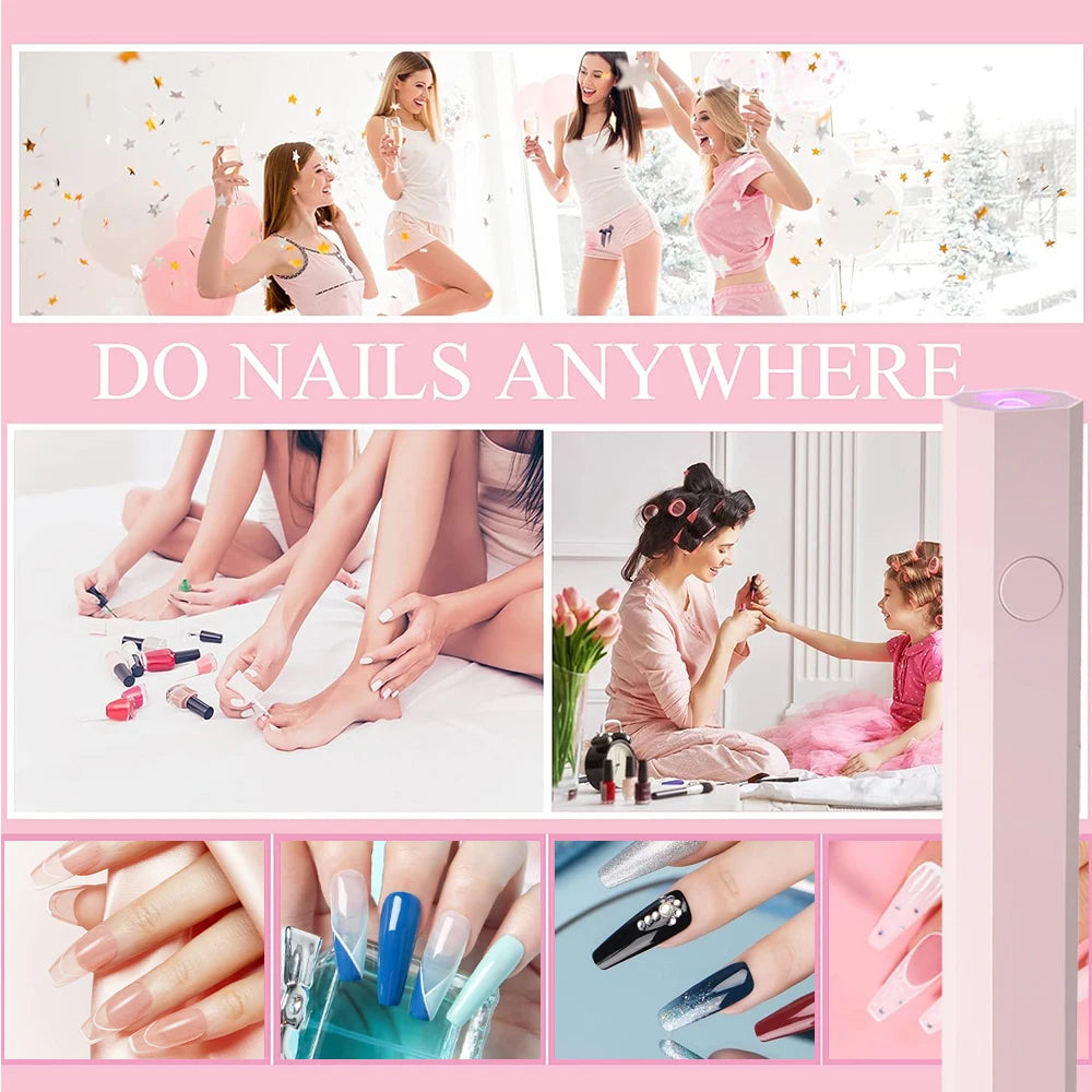 LINMANDA Mini UV LED Nail Lamp 3W – Handheld Gel Polish Nail Dryer