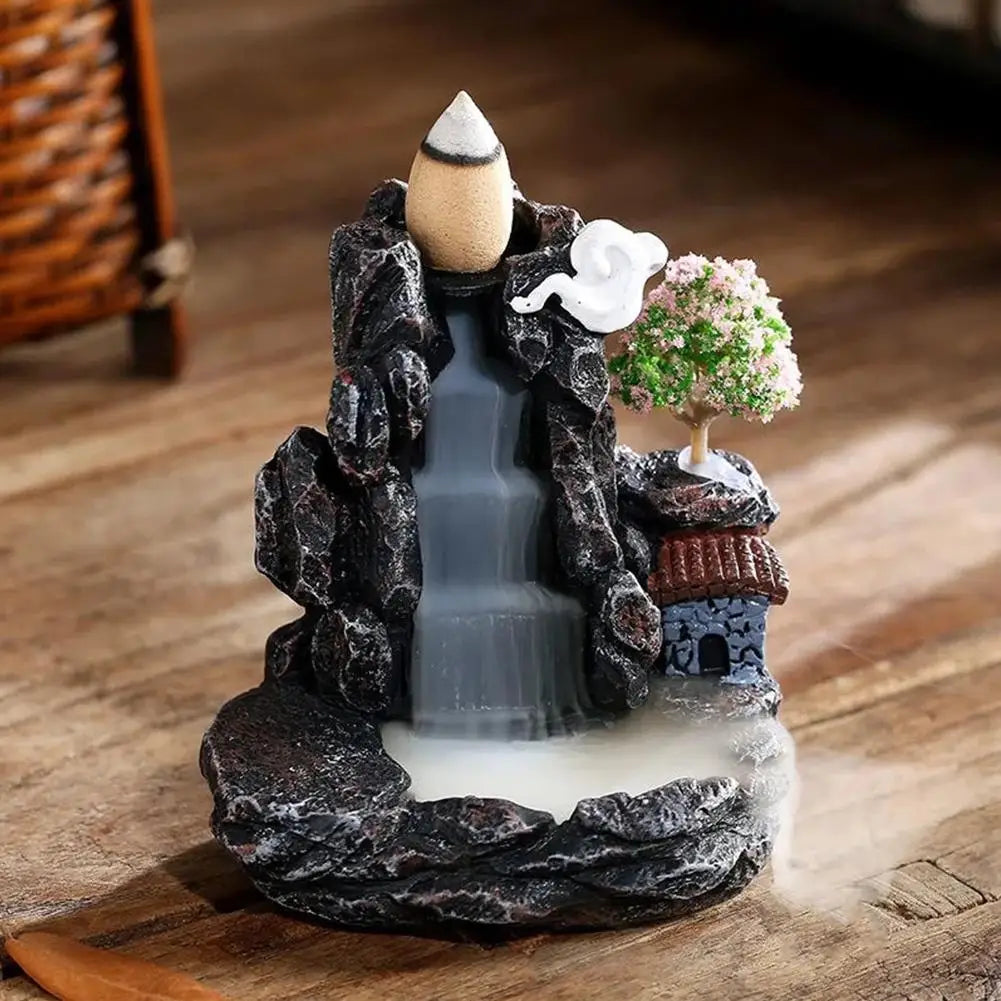 Backflow Incense Burner Waterfall – Aromatherapy Home Decor with Incense Cones