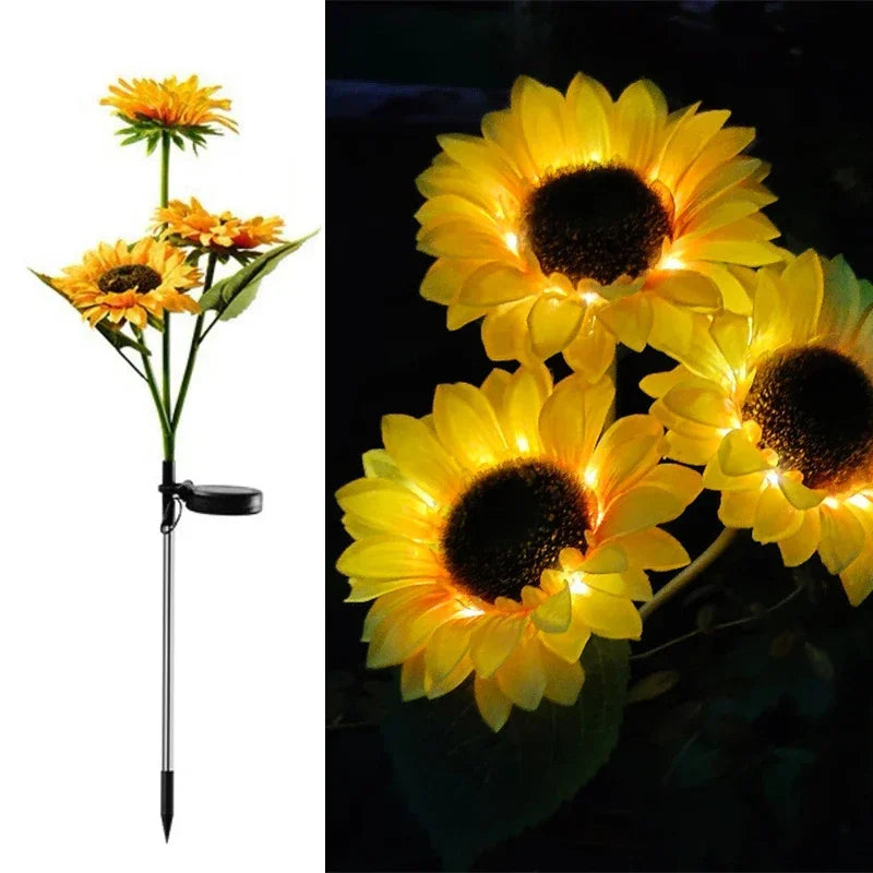 Solar Butterfly & Sunflower LED Garden Lawn Lamp – Colourful Landscape Light