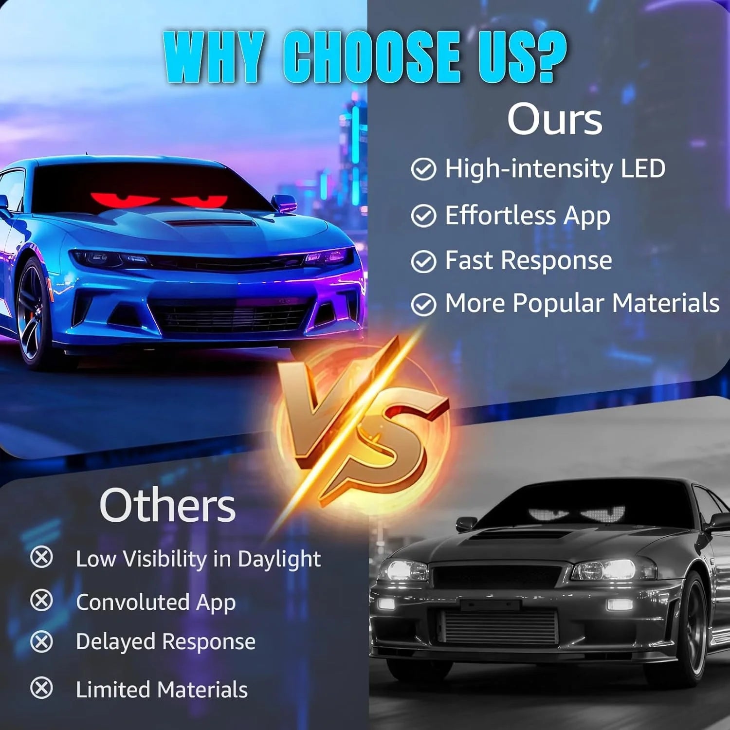 Smart RGB Flexible LED Car Rear Window Display – Bluetooth App Controlled