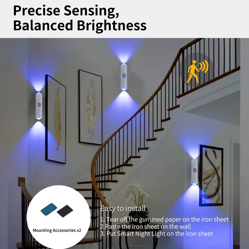 Motion Sensor Under Cabinet LED Night Light – RGB Magnetic Wireless