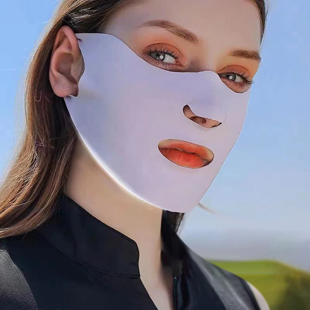 UPF50+ Ice Silk Sunscreen Face Mask – Outdoor Sports UV Protection