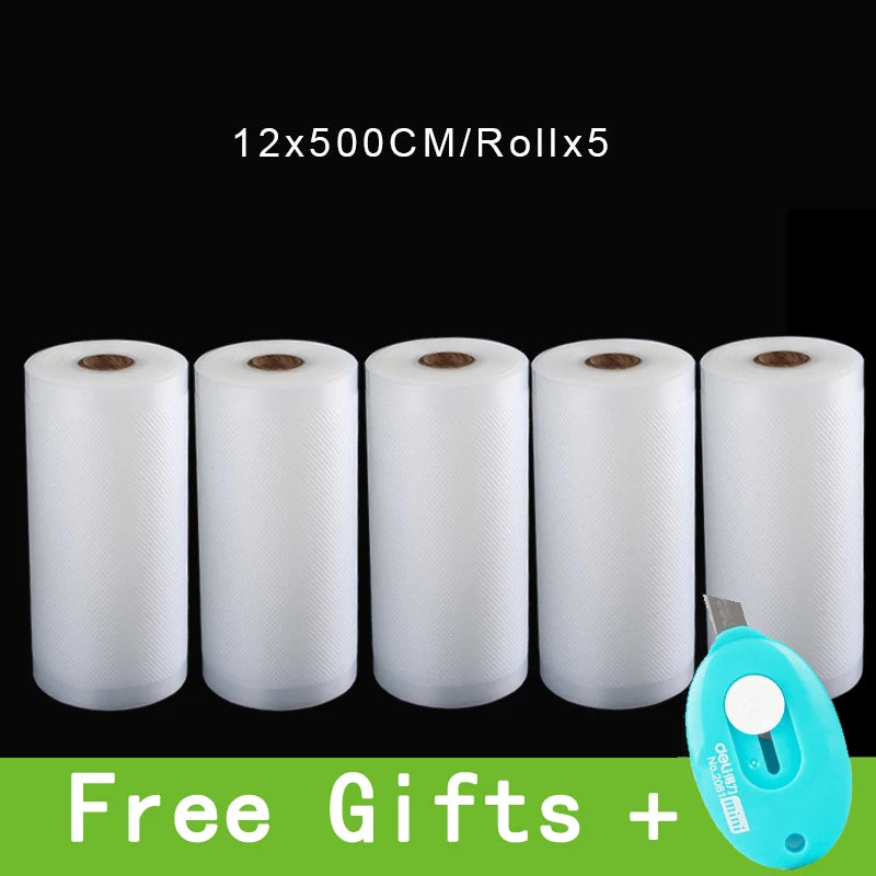 Food Vacuum Storage Bags – Keep Food Fresh Longer (500cm Roll)