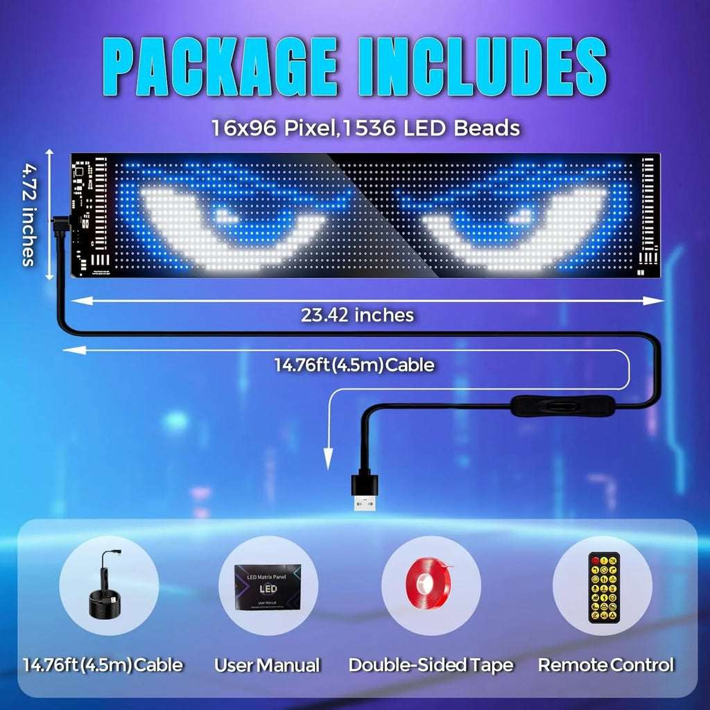 Smart RGB Flexible LED Car Rear Window Display – Bluetooth App Controlled