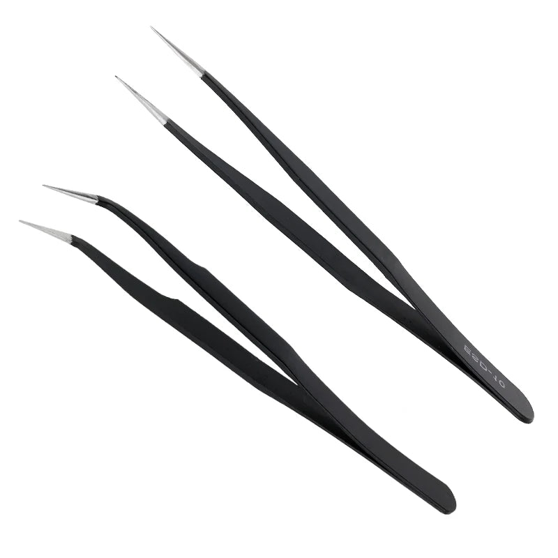 Professional Eyelash Extension Tweezers with Fiber Tips