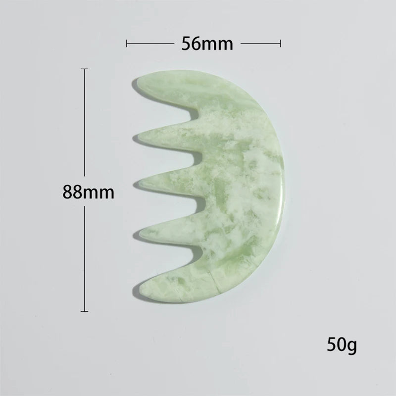 Natural Jade Comb & Gua Sha Board – Facial Massage & Body Scraping Tool