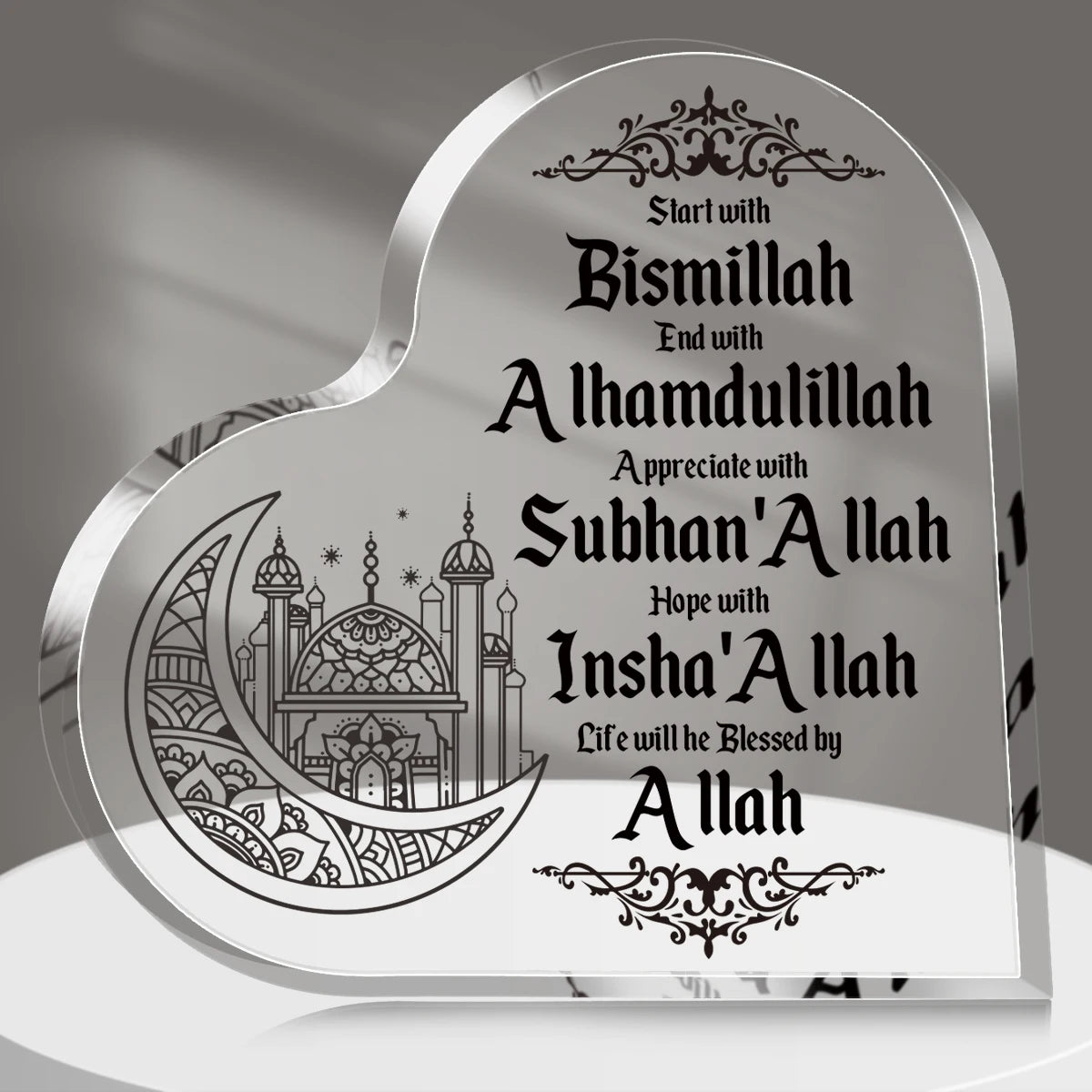 Eid Mubarak Acrylic Desktop Ornament – Islamic Ramadan Home & Office Decoration