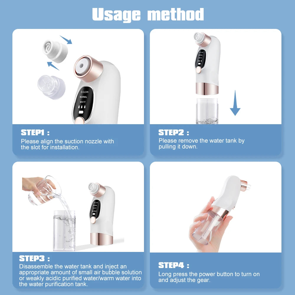Small Bubble Blackhead Remover Pore Vacuum – 6 Suction Heads