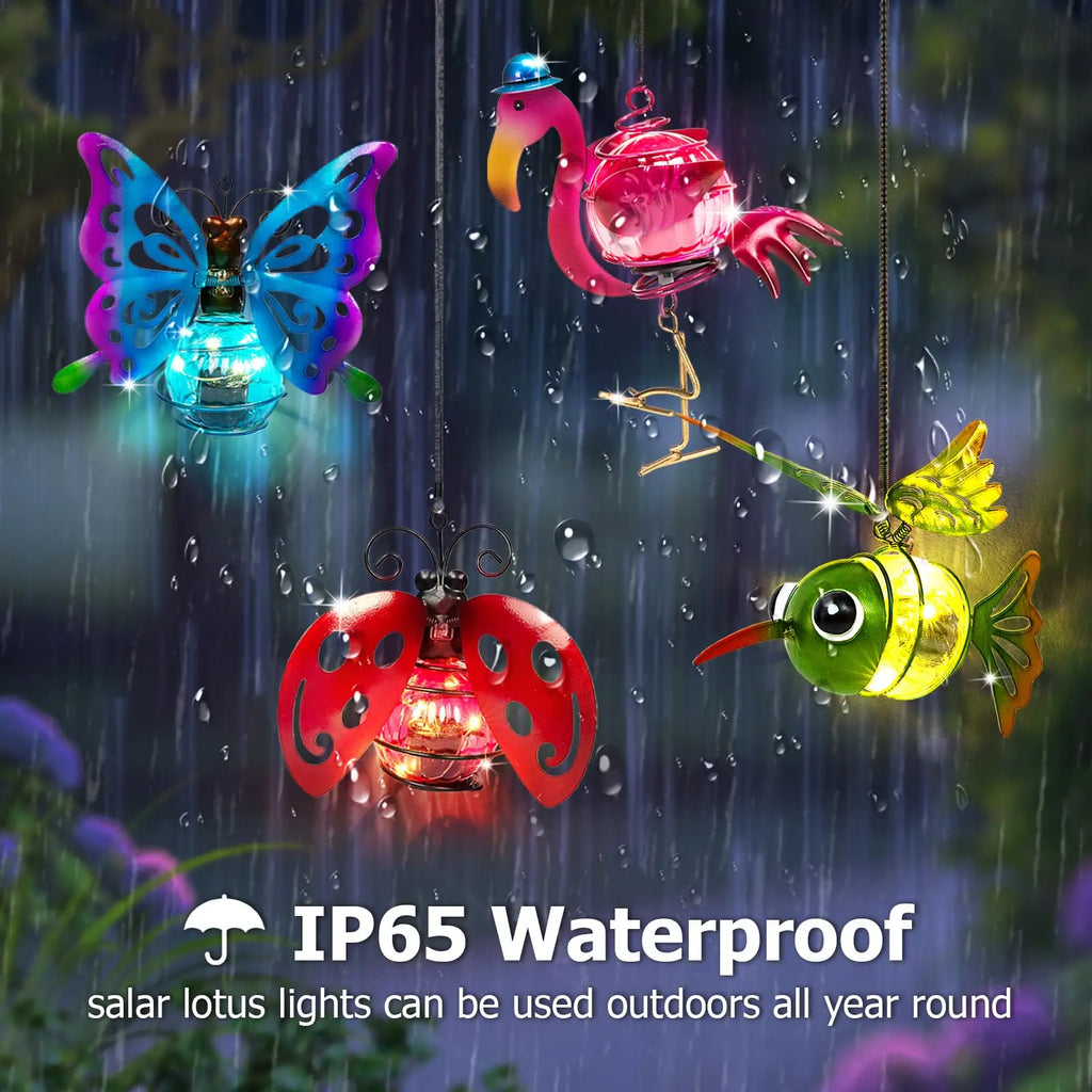 Solar Outdoor Hanging Lantern – Animal & Insect Garden Decor Solar Light