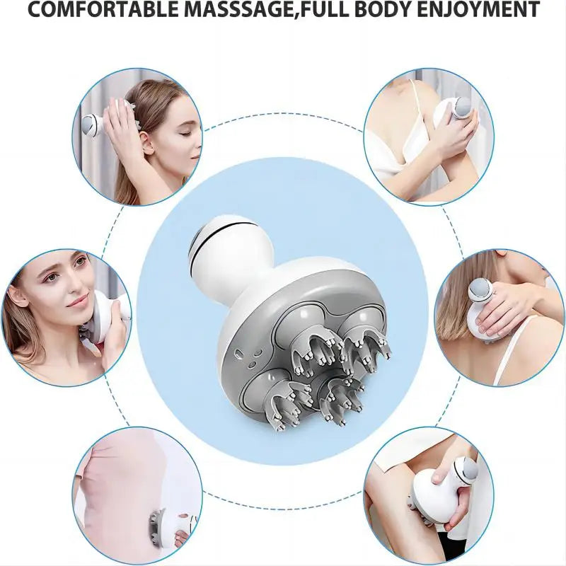 Cordless Scalp Massager – 4 Interchangeable Heads, Hair Growth