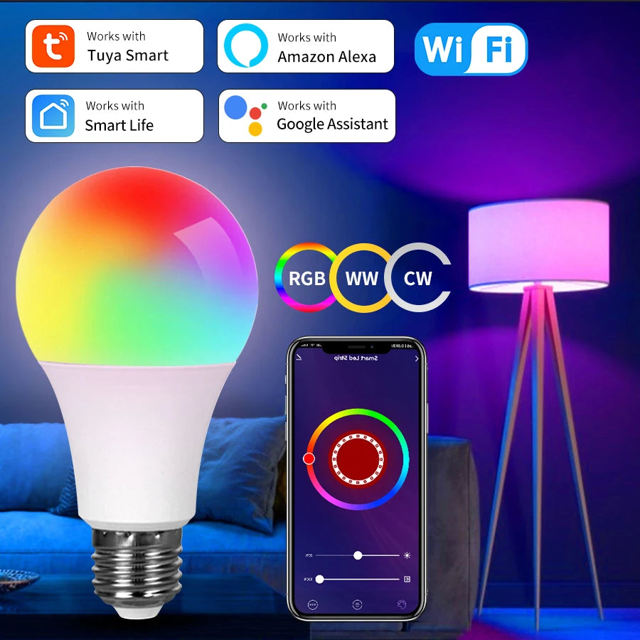 Tuya Smart WiFi LED Bulb E27 10W–20W – Alexa & Google Assistant Voice Control