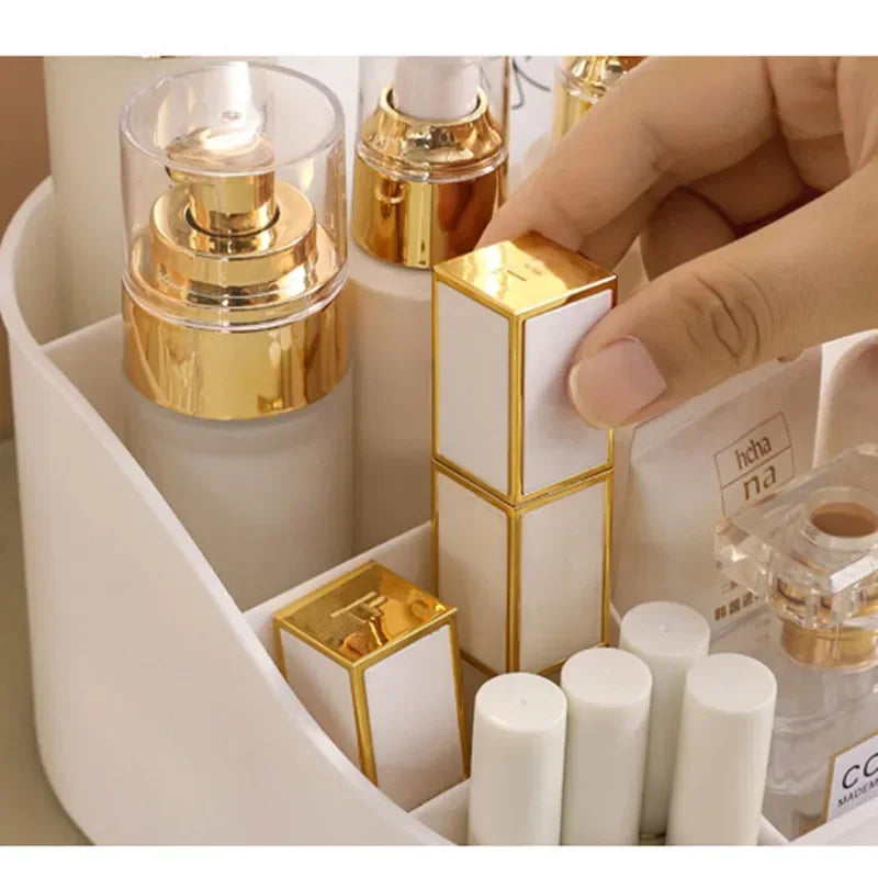 Makeup Organiser with Rechargeable Mirror – Large Capacity Cosmetic Display Case